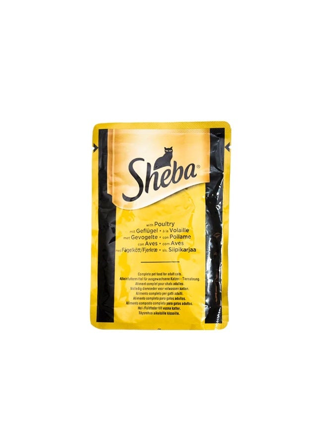 Sheba Adult Wet Cat Food Rich in Poultry in Gravy 85g